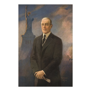 Foto Estátua da Liberdade e Presidente Woodrow Wilson