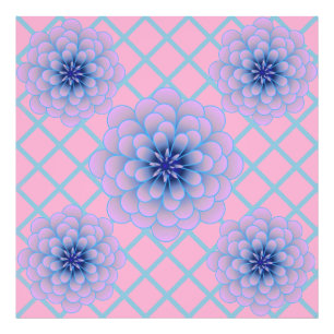 Foto Estética de Padrão Floral Roxo Azul Pastel Sem Cos
