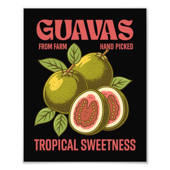 Foto Estilo de Arte Gráfica Comercial da Fruta de Guava (Frente)