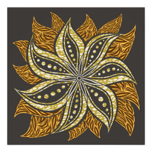 Foto Estilo de Batik Floral Abstrato africano