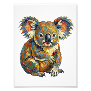 Foto Estilo de pintura a óleo vibrante Colorido Koala I