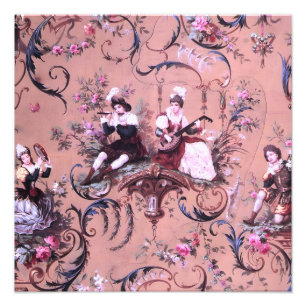Foto Estilo Vitoriano Cinzento Rosa-Rosa Vintage Francê