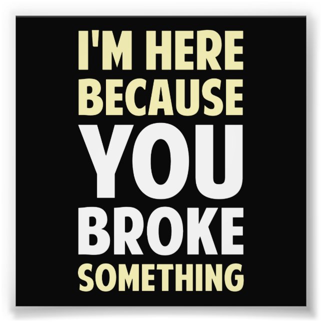 Foto Estou aqui porque você quebrou alguma coisa (Frente)