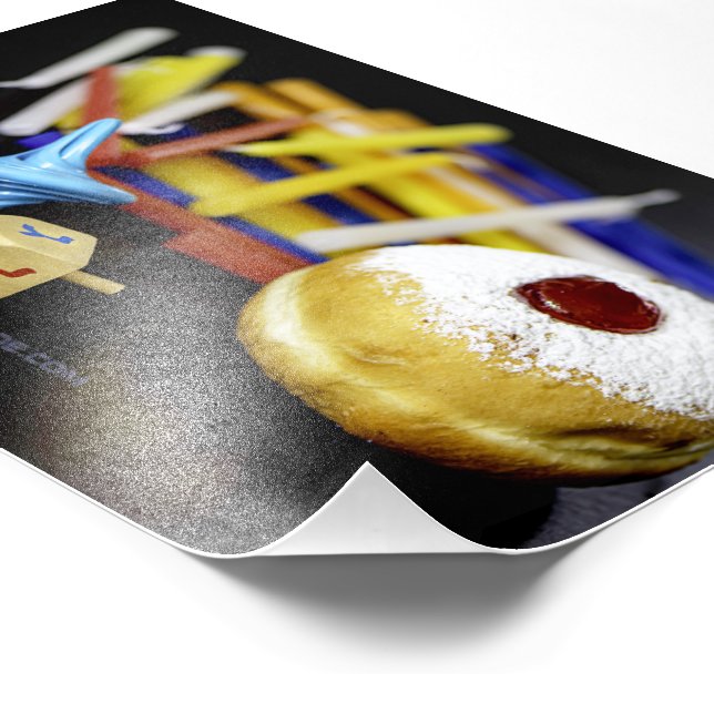 Foto Estrela Feliz de Hanukkah de David menorah Dreidel (Borda)