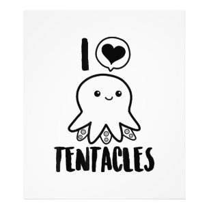Foto Eu Adoro Tentáculos T-shirt Cute Octopus Tee