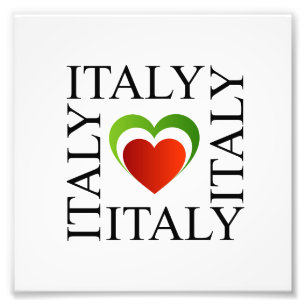 Foto Eu amo Italia com cores italianas da bandeira