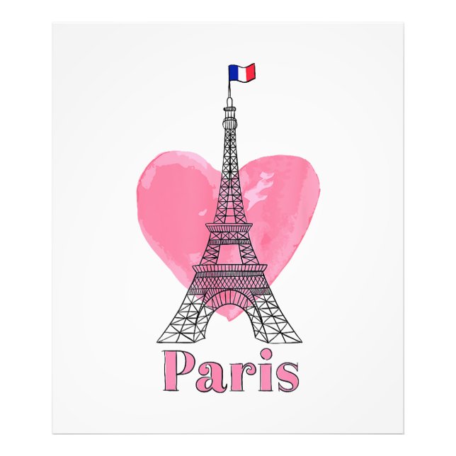 Foto Eu Amo Paris Torre Eiffel França Presente (Frente)