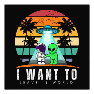 Foto Eu Quero Deixar é mundo Alien Vintage Pôr do Sol