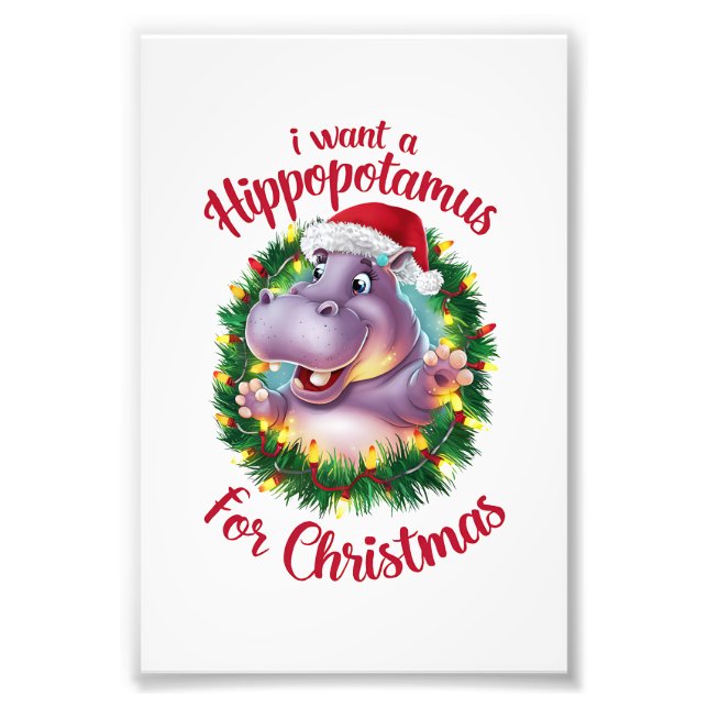 Foto Eu Quero Um Hippopotamus Para O Natal Hippo (Frente)
