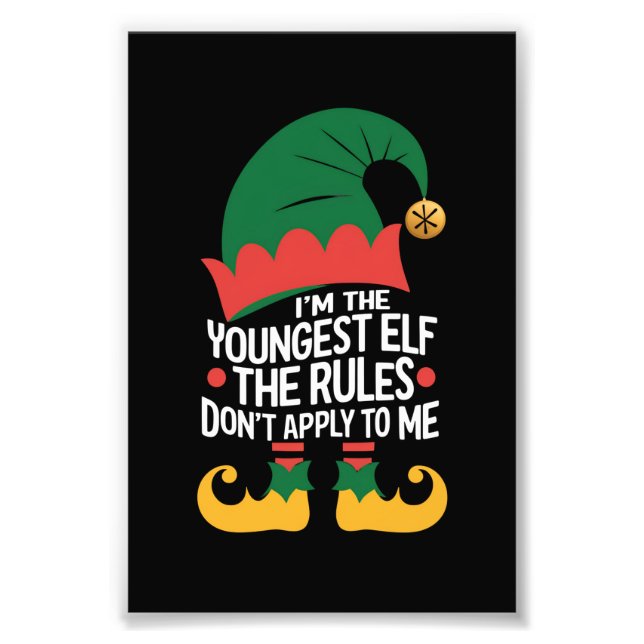 Foto Eu sou o mais jovem Elf Matching Family Christmas (Frente)