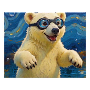 Foto Eu Tenho Bolhas - Filhote de Urso Polar na Água