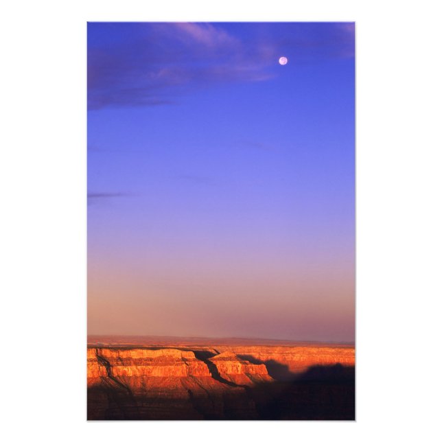 Foto EUA, Arizona, Grand Canyon NP. Lua no céu como (Frente)