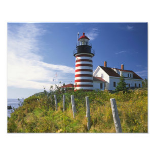 Foto EUA, Maine, Lubec. Farol de Cabeça Oeste Quoddy