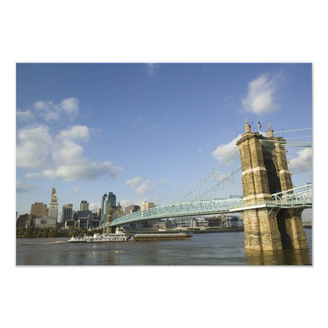 Foto EUA, Ohio, Cincinnati: Roebling Suspension 2 (Frente)