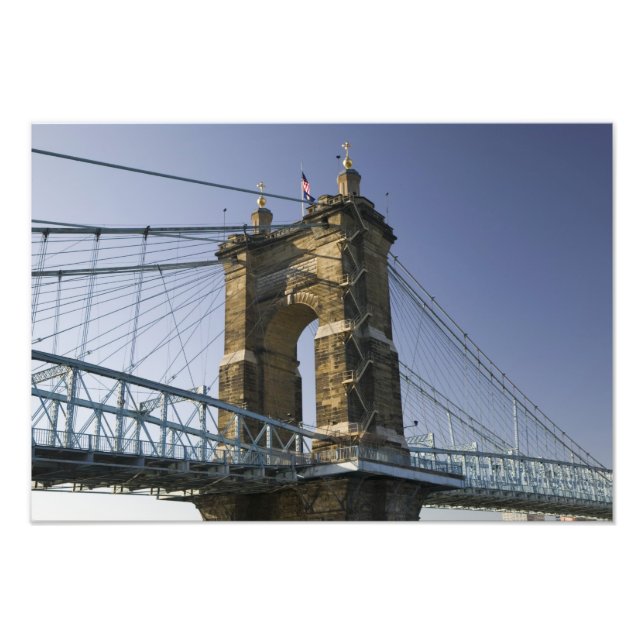 Foto EUA, Ohio, Cincinnati: Roebling Suspension 2 (Frente)