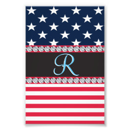 Foto EUA Stars Stripes Script Monograma Dazzling