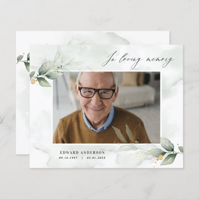 Foto Eucalyptus elegante no funeral da memória amo (Frente/Verso)