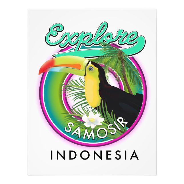 Foto explorar logotipo de viagem Samosir indonesia (Frente)