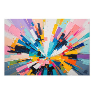 Foto Explosão Geométrica Vibrante Arte Abstrato Colorid