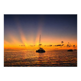 Foto Extra Grande do Caribe de Iate ao Pôr do Sol