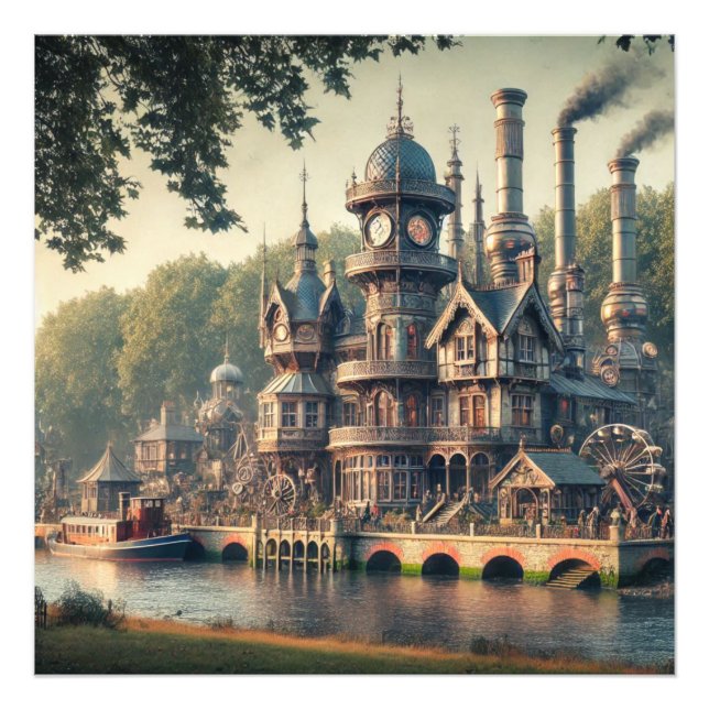 Foto Fábrica Industrial Steampunk Victorian (Frente)