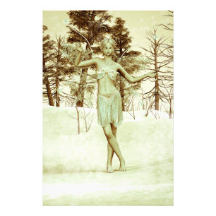 Foto Fada de Inverno na Floresta Nevada Arte Fantasia