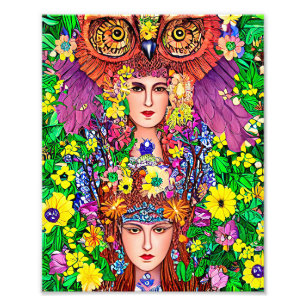 Foto Fairy Princess Sisters Owl Arte original nouveau P