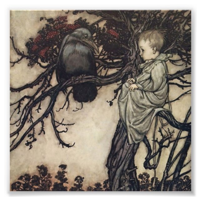 Foto "Falando com os Pássaros" por Arthur Rackham (Frente)