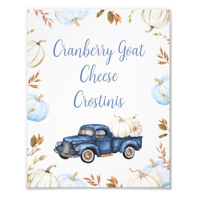 Foto Fall Blue Boys Pumpkin Sinal de Chá de fraldas de  (Frente)