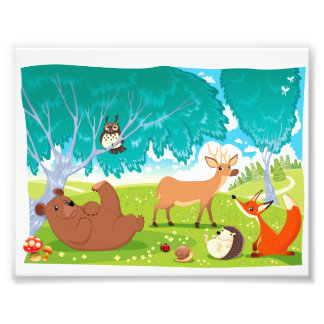 Foto Família de animais na madeira.