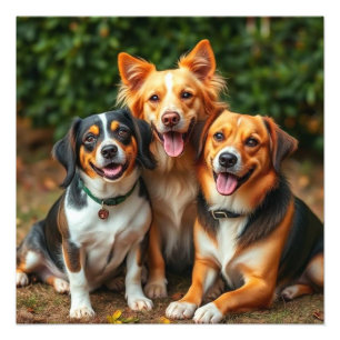 Foto Família de Cães de Estimação, Trio de Cães Felizes