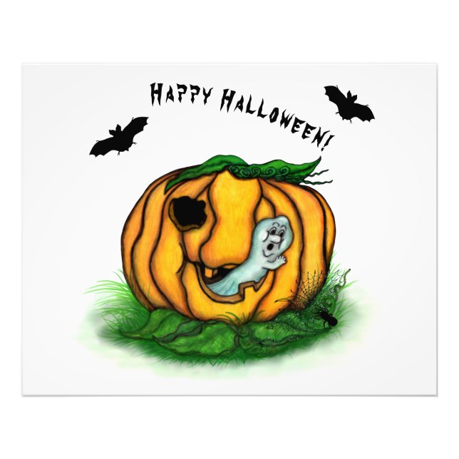 Foto Fantasma do Halloween, Bat, Ghost e Spider (Frente)