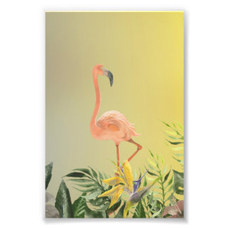 Foto Fantastic Flamingo Poster in Tropical Forest