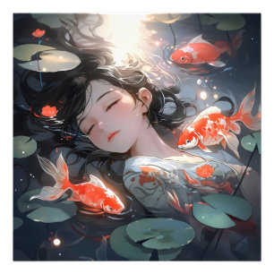 Foto Fantasy Anime Girl and Carps