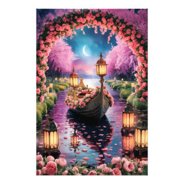 Foto Fantasy Watercolor Art de Lantern-Lit Ornamentado