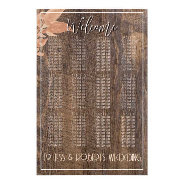 Foto Farmhouse Russo Boho Woodgrain Elegant Floral (Frente)