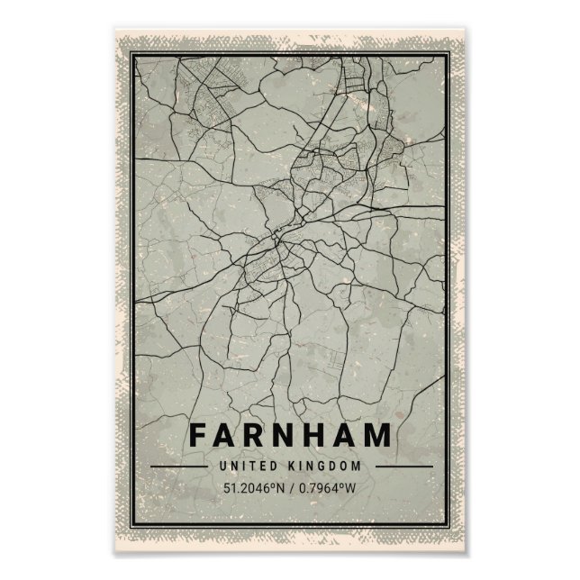 Foto Farnham united kingdom map print poster canvas (Frente)