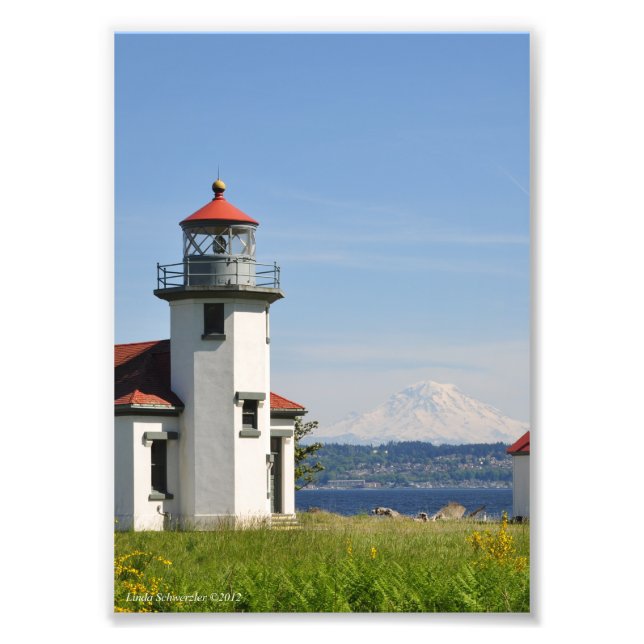 Foto Farol 5 X 7 Pt Robinson com Monte Rainier (Frente)