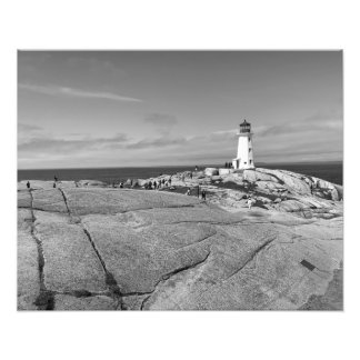 Foto Farol de Peggys Cove Preto e Branco