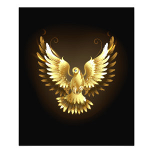 Foto Faux Gold Foil Peace Dove em Preto