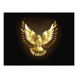 Foto Faux Gold Foil Peace Dove em Preto