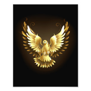Foto Faux Gold Foil Peace Dove em Preto