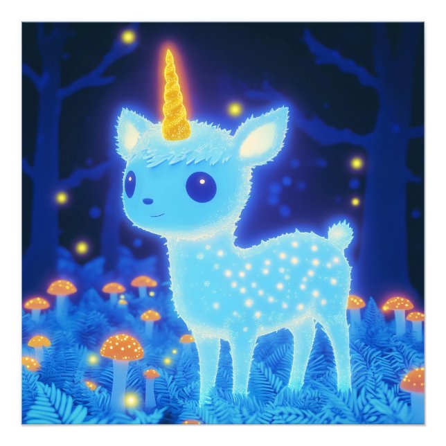 Foto Fawnicorn Azul fosforescente (Frente)
