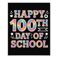 Feliz 100º Dia Da Escola Tie Dye Arco-íris 100 Dia