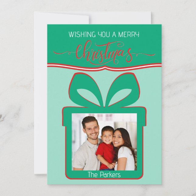 Foto: Feliz Cartão de Saudação Flat de Natal (Frente)