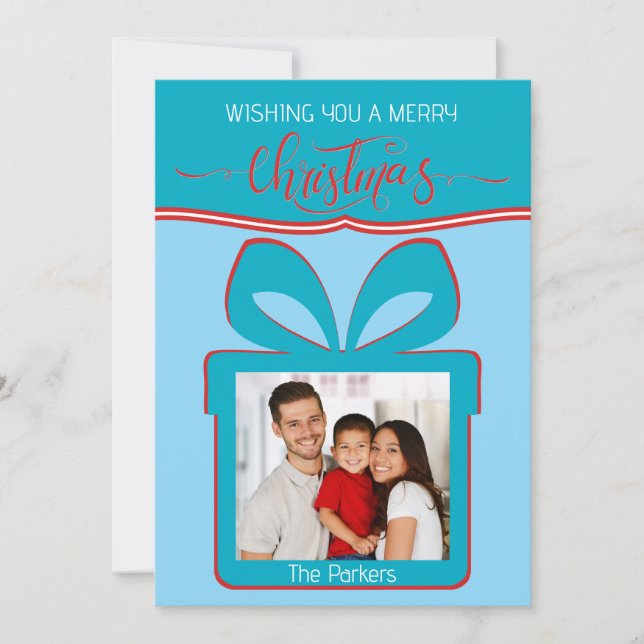 Foto: Feliz Cartão de Saudação Flat de Natal (Frente)