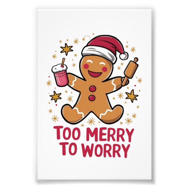 Foto Feliz Demais Para Preocupar O Natal Engraçado (Frente)