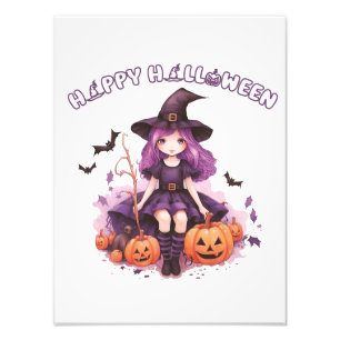Foto Feliz Halloween Roxo Bruxas Pumpkins & Bats