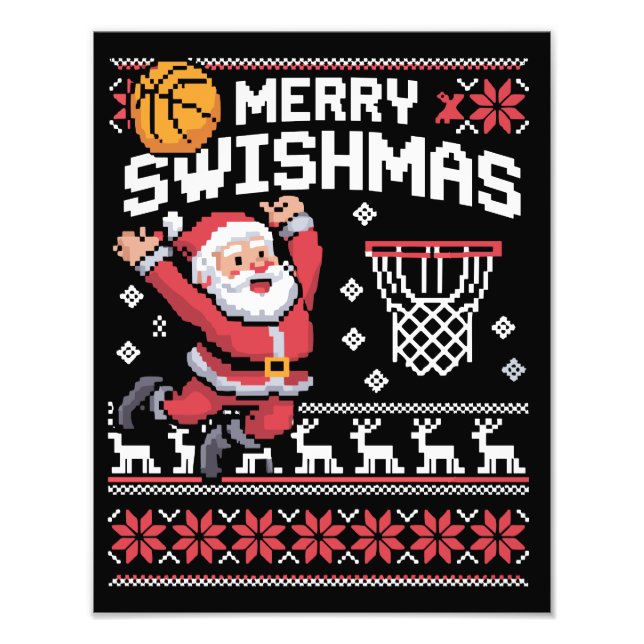 Foto Feliz Natal de Basquete Swishmas Natal Feio  (Frente)
