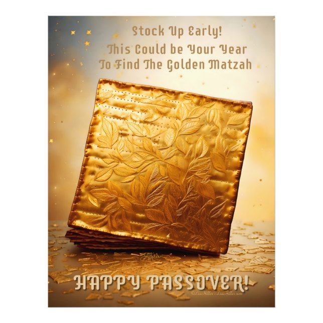 Foto Feliz Passover! Ouro Matzah (Frente)